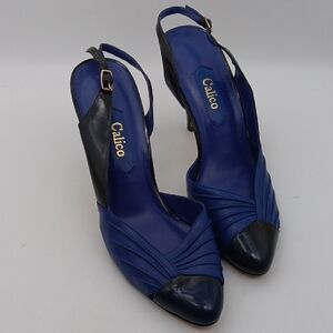 LEATHER BLUE HIGH  HEELS